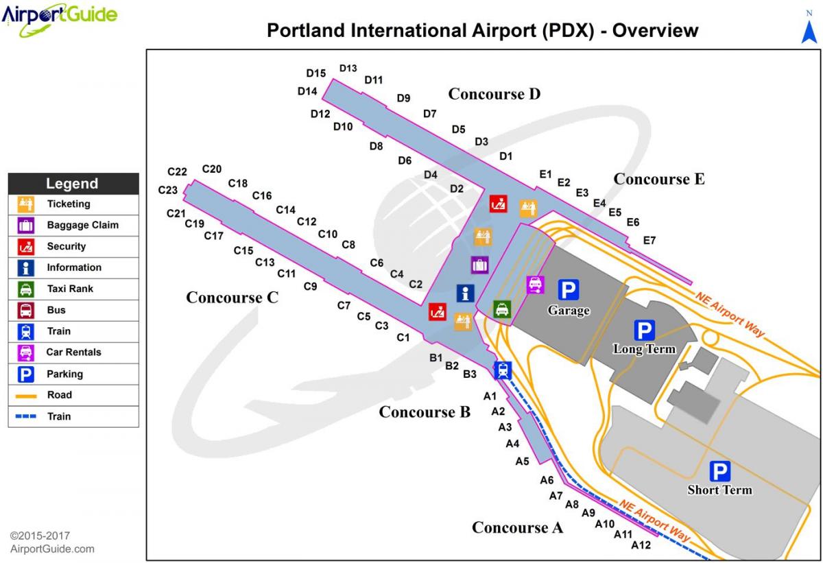 карта Міжнародны аэрапорт Портленда