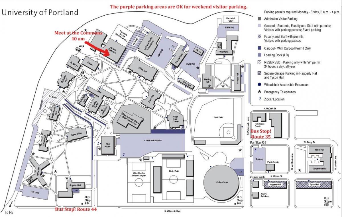 карта Універсітэт Портленда