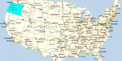 Карта Портленд Арэгон ЗША